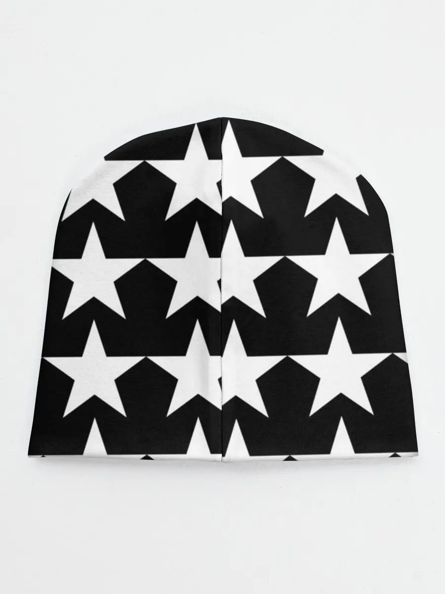 Детская шапка / Белые звёзды на чёрном фоне