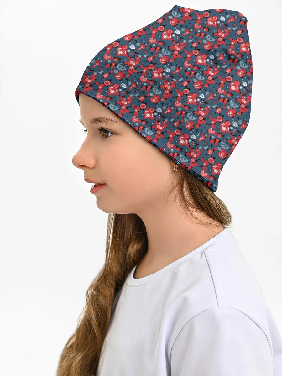 Детская шапка / Лесной узорный паттерн