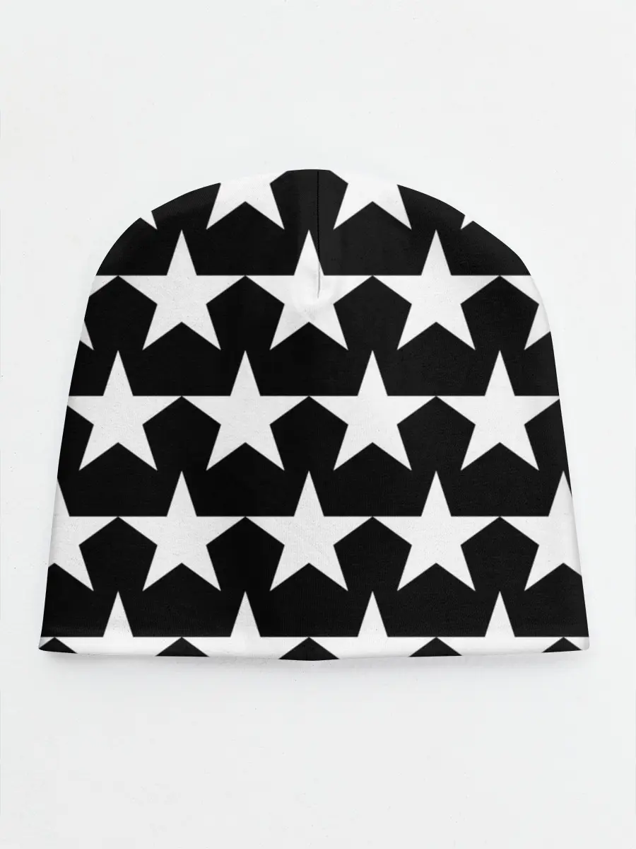 Детская шапка / Белые звёзды на чёрном фоне 2