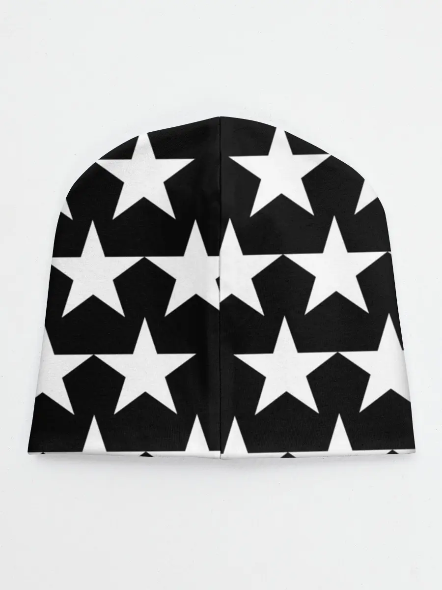 Детская шапка / Белые звёзды на чёрном фоне 2