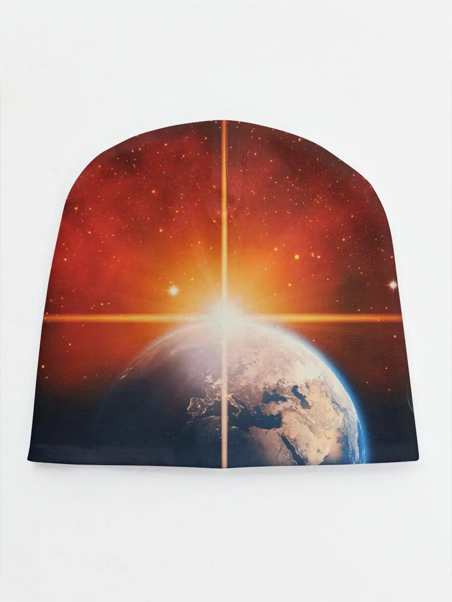 Детская шапка / Космос земля 3D