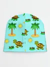 Детская шапка / черепашки и пальмы