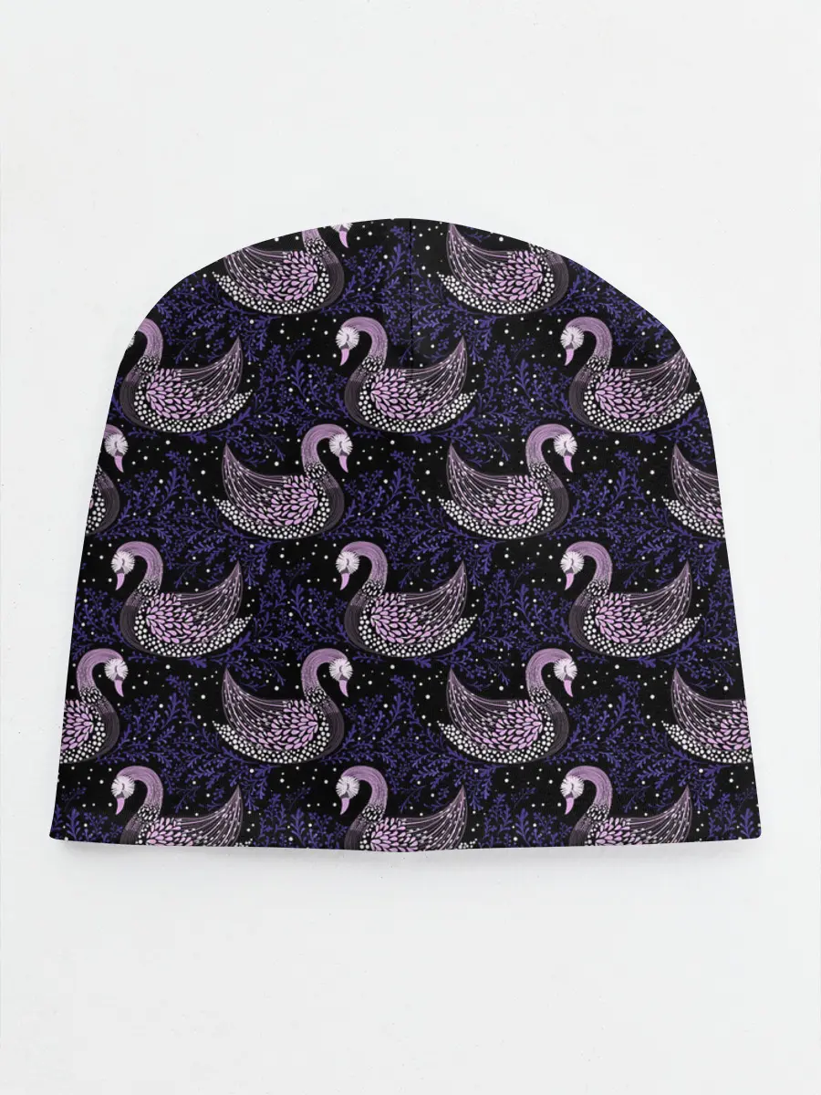 Детская шапка / Лебеди из бисера