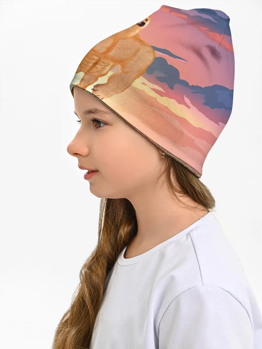 Детская шапка / Мем собака качок DOGE