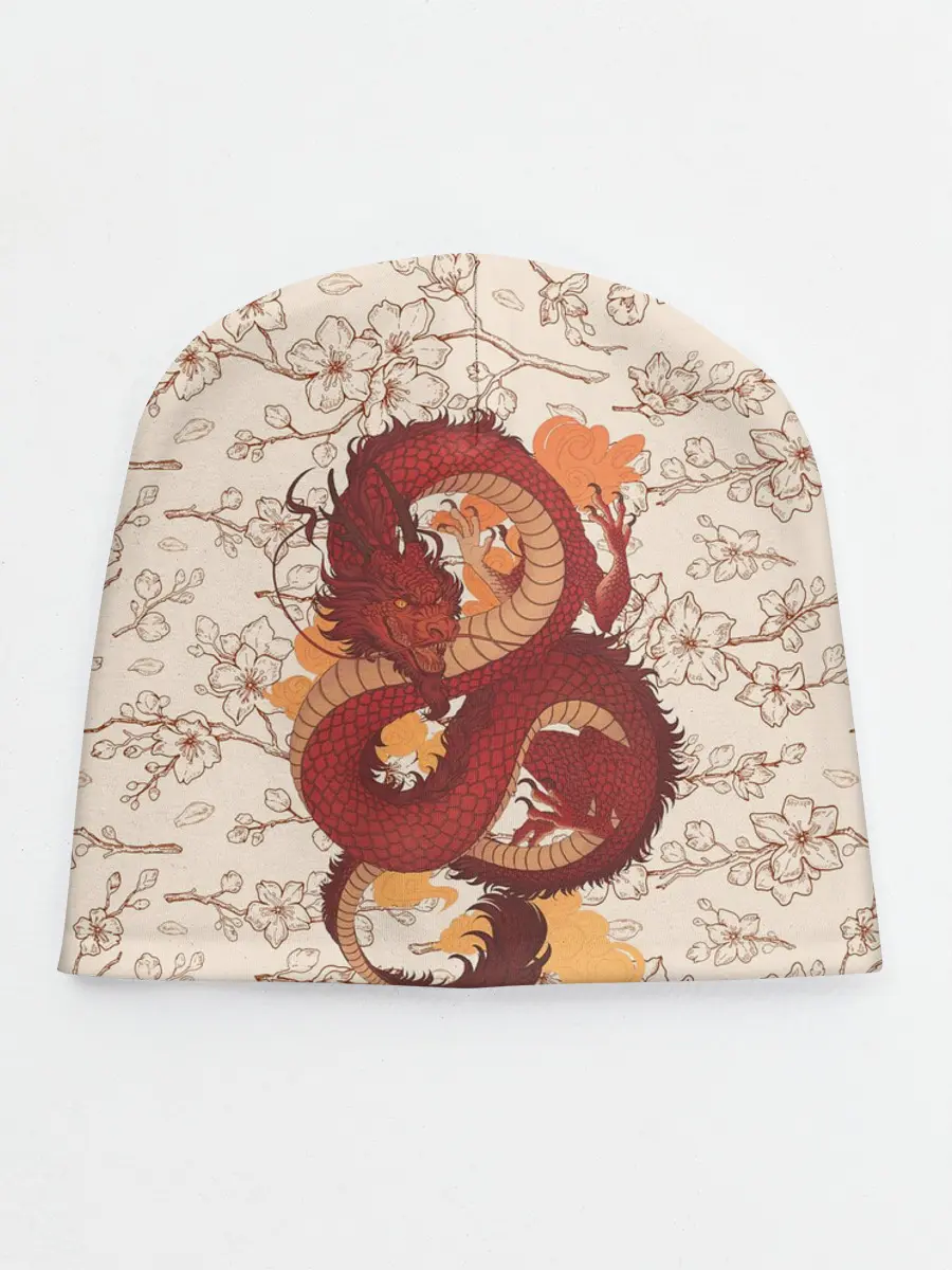 Детская шапка / Китайский Дракон и Сакура