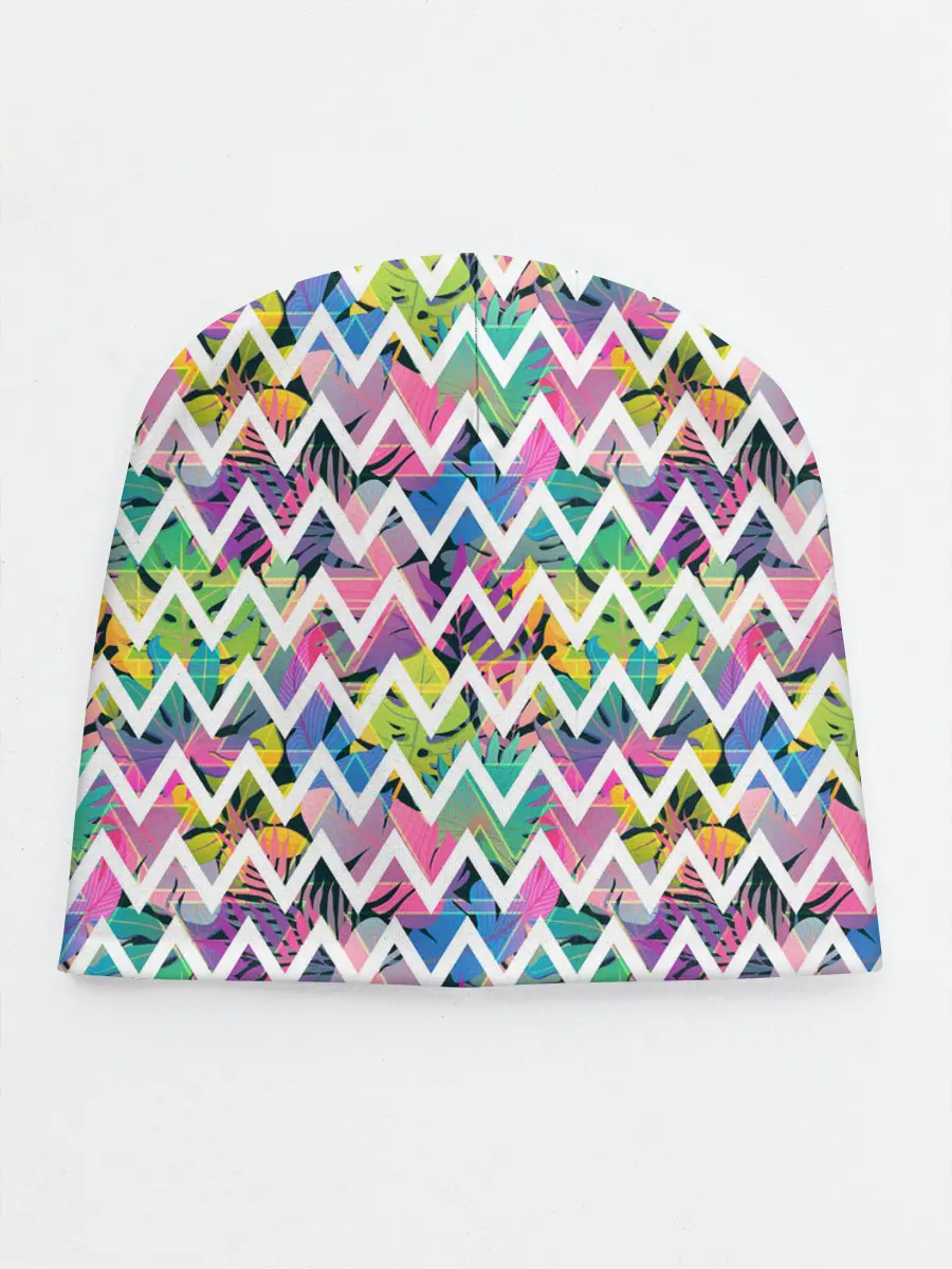 Детская шапка / Кривая линия и цветы