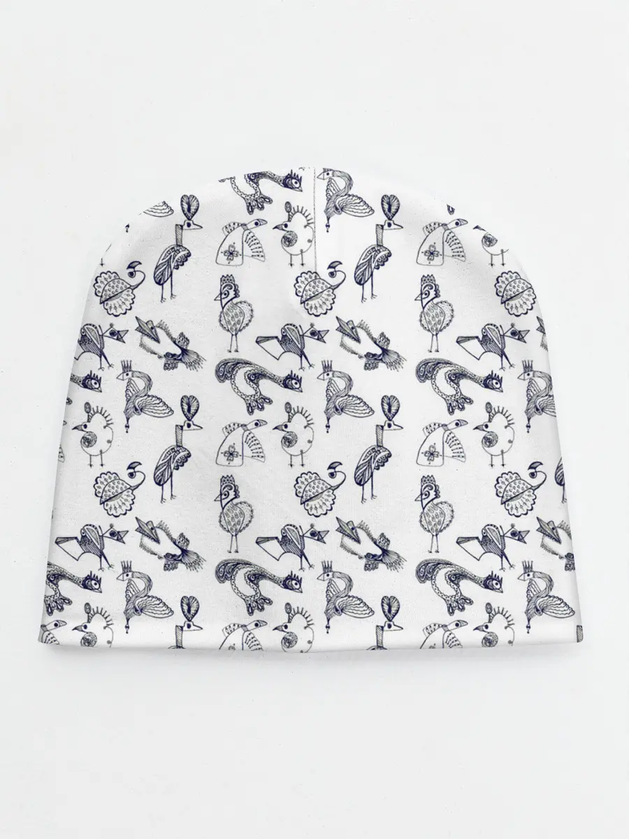 Детская шапка / Скетч сказочные птицы