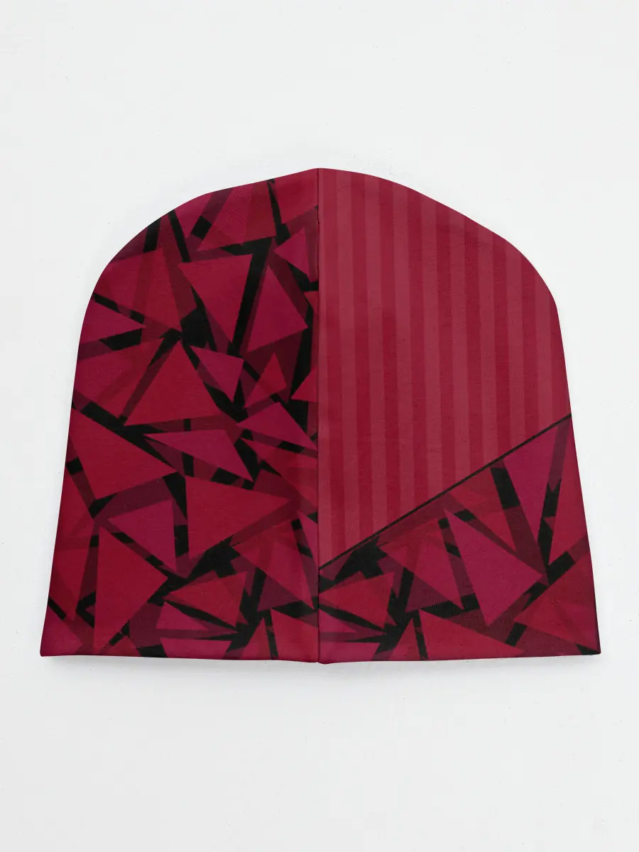 Детская шапка / Красный комбинированный узор