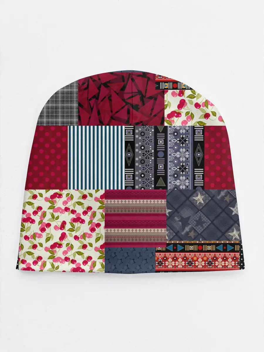 Детская шапка / Деревенский стиль. Пэчворк.