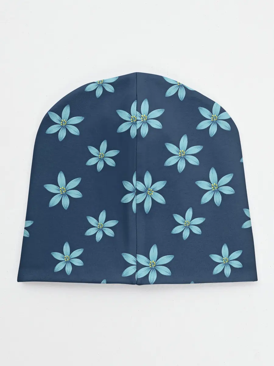 Детская шапка / Цветы | Голубые