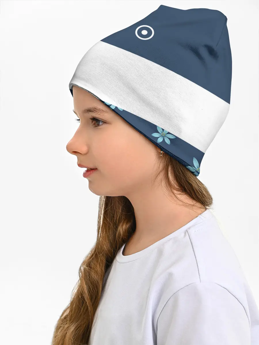 Детская шапка / Стильная с цветами