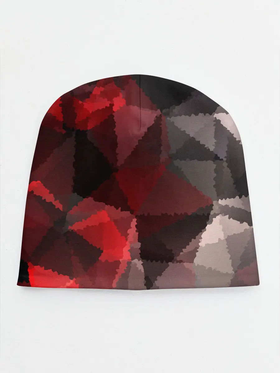 Детская шапка / Серо-красная абстракция