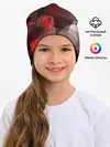 Детская шапка / Серо-красная абстракция