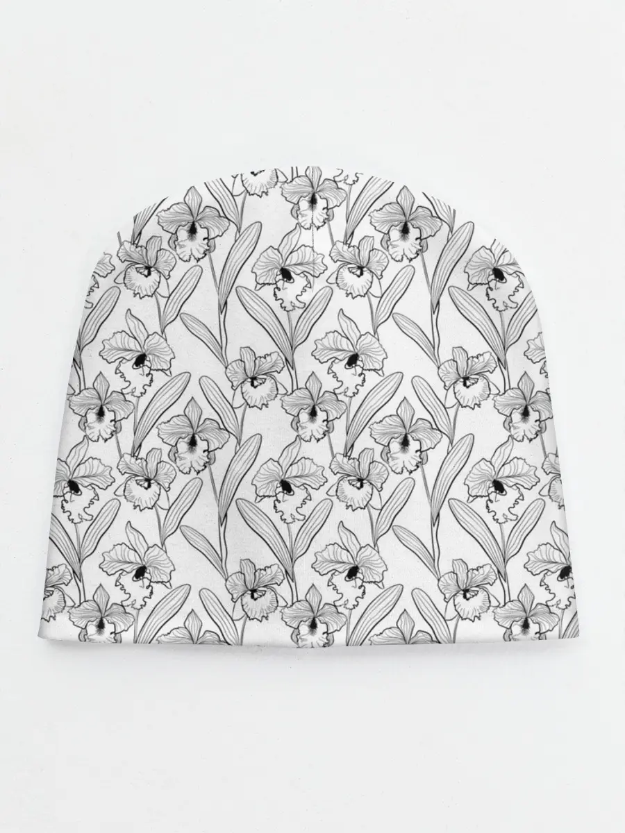 Детская шапка / Скетч. Цветы орхидеи