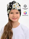 Детская шапка / Ромашки на черном фоне