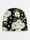 Детская шапка / Ромашки на черном фоне