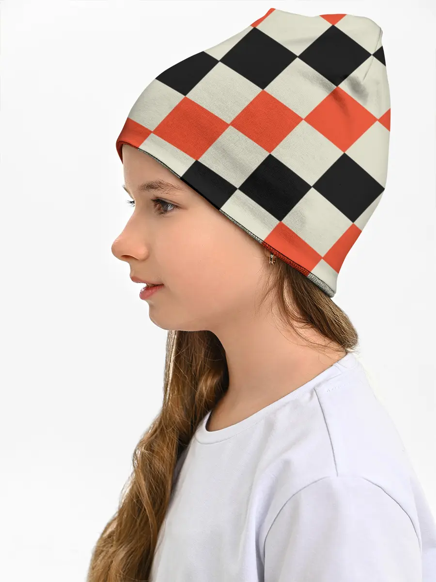 Детская шапка / Образец шахматной доски