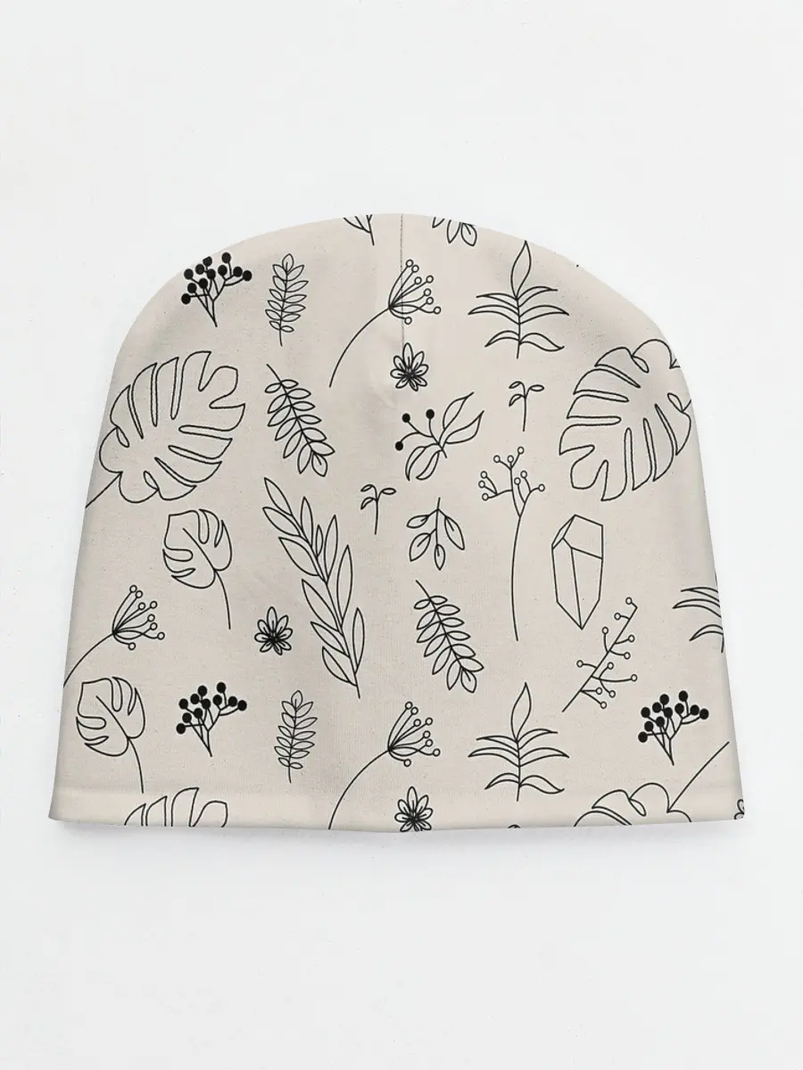 Детская шапка / Цветы и листья