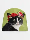 Детская шапка / Кот и цветы