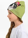 Детская шапка / Кот и цветы
