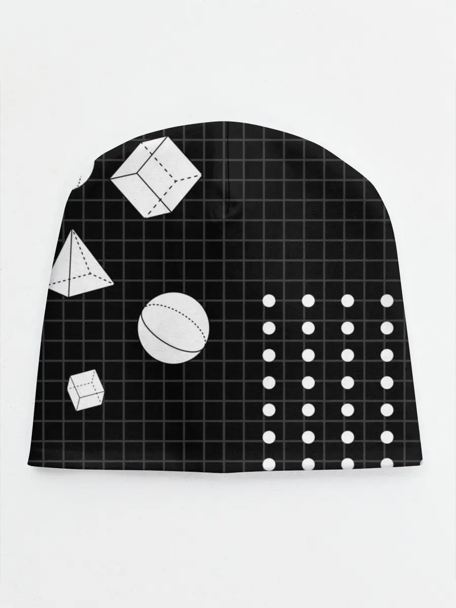 Детская шапка / Черно-белые фигуры 3D