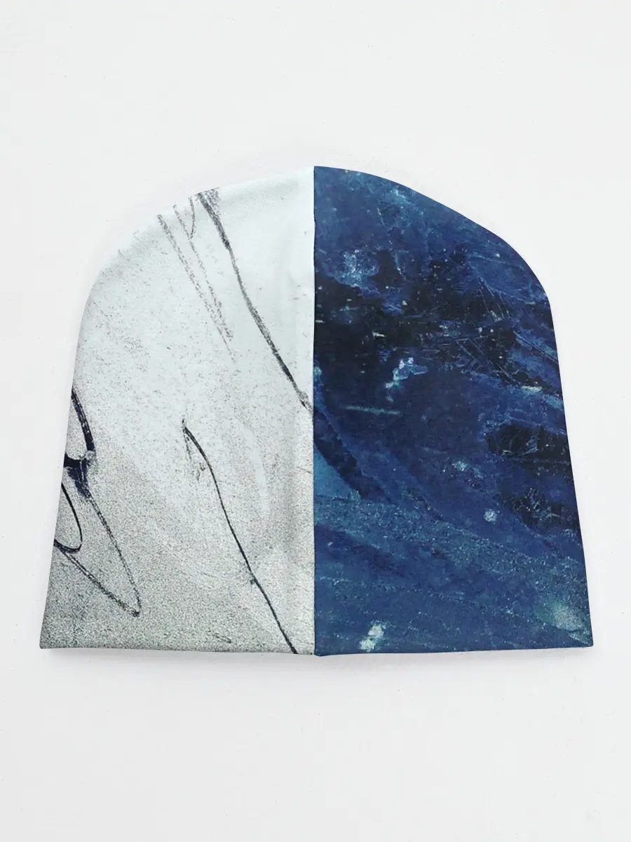 Детская шапка / Серо-синее абстрактное