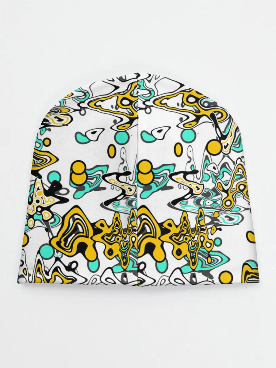 Детская шапка / Бирюзово-желтый узор