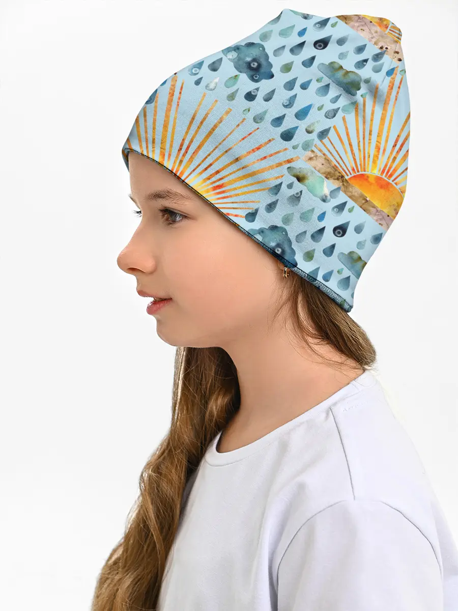 Детская шапка / Осенний паттерн: Дождь и солнце