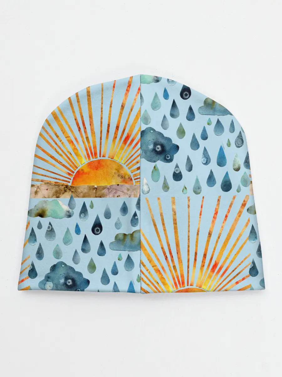 Детская шапка / Осенний паттерн: Дождь и солнце