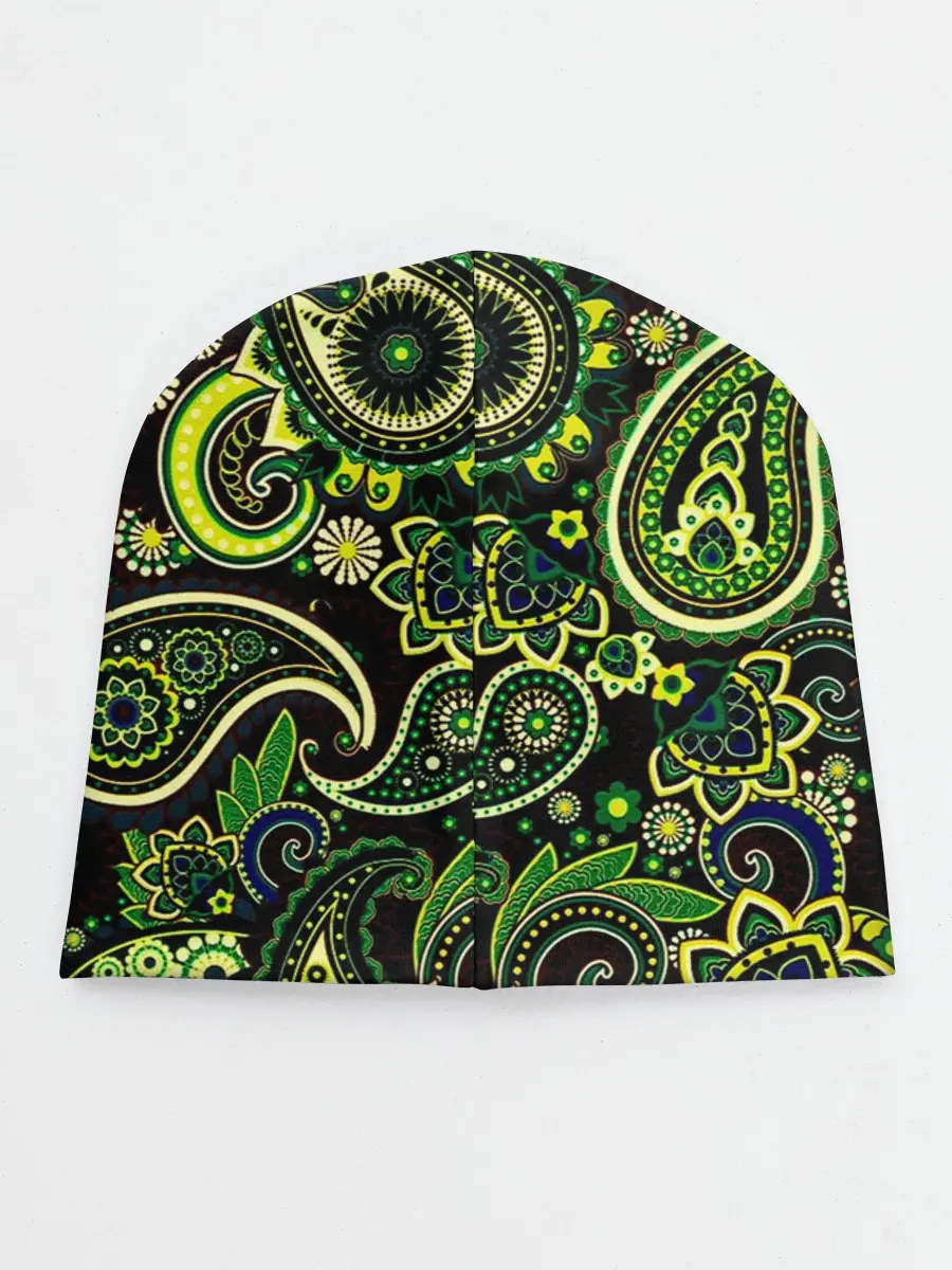 Детская шапка / Ярко зеленые славянские узоры