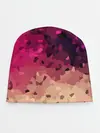 Детская шапка / Бежево-малиновый абстрактный