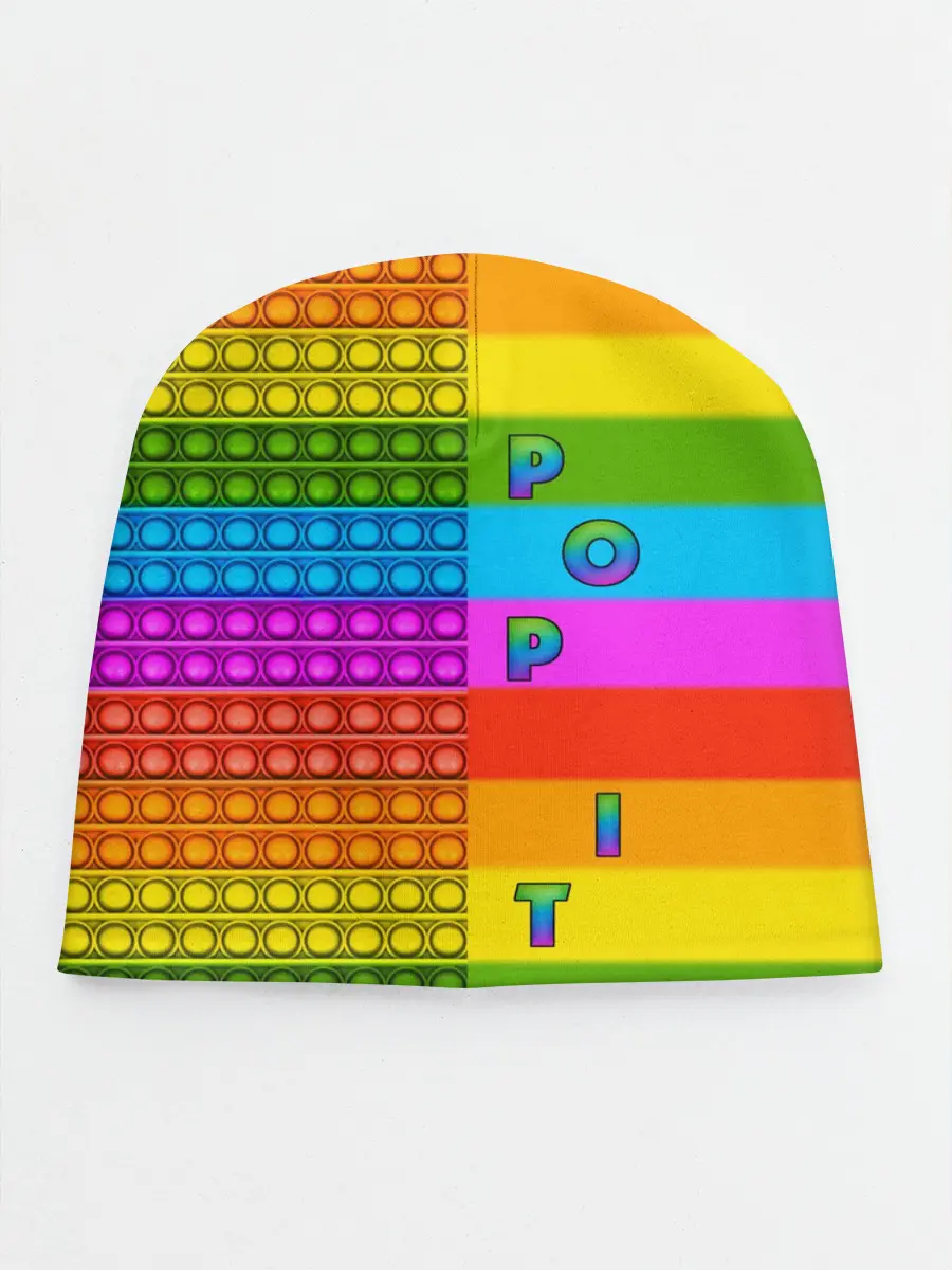 Детская шапка / POP it вертикальная надпись