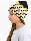 Детская шапка / Черно-желтый геометрический