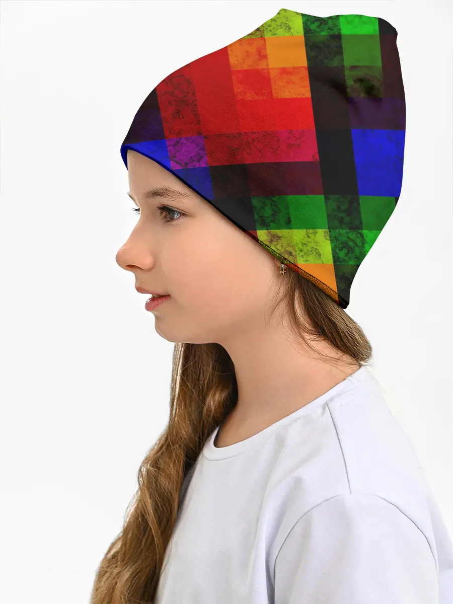 Детская шапка / Яркий геометрический узор