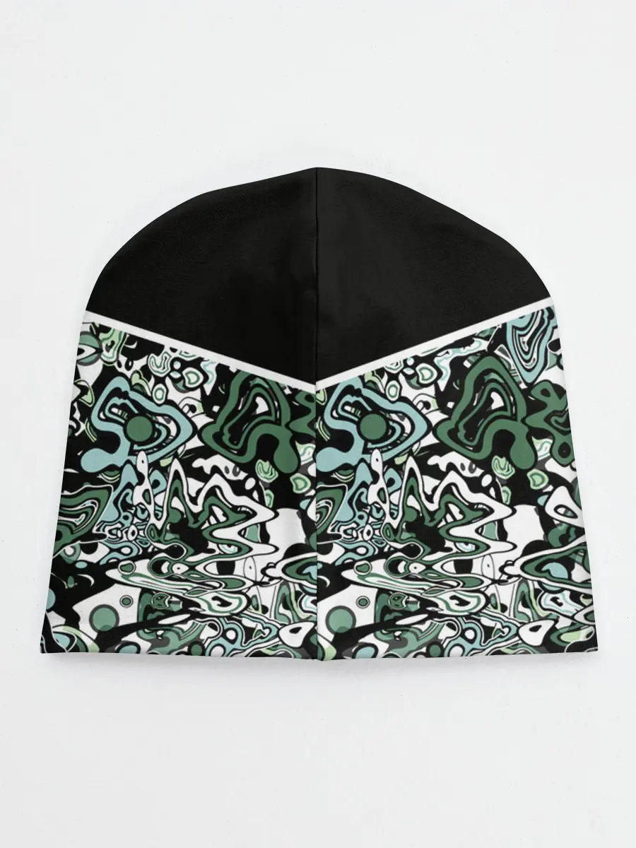 Детская шапка / Черно-зеленые каракули