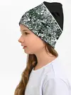 Детская шапка / Черно-зеленые каракули