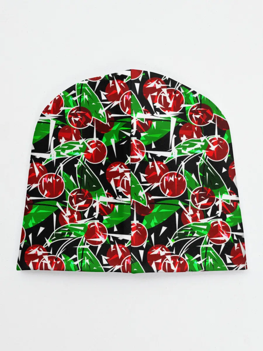 Детская шапка / Абстрактный узор спелая вишня