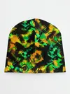 Детская шапка / Абстрактный желто-зеленый узор