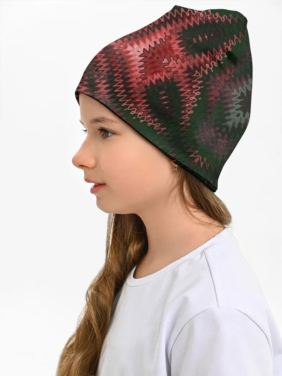 Детская шапка / Серо-коричневый узор