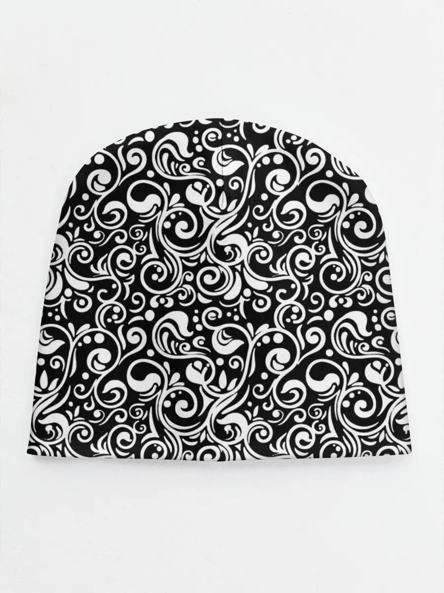 Детская шапка / Черно-белая роспись