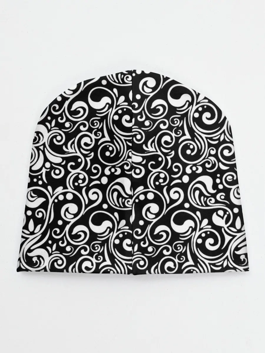Детская шапка / Черно-белая роспись