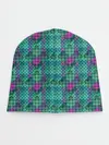 Детская шапка / Бирюзовый клетчатый узор