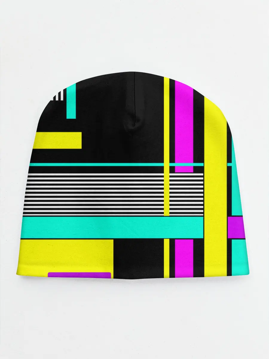 Детская шапка / Геометрический неоновый узор