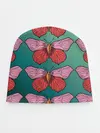Детская шапка / Зеленый принт с бабочками :)