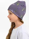 Детская шапка / Цветы шафрана на фиолетовом