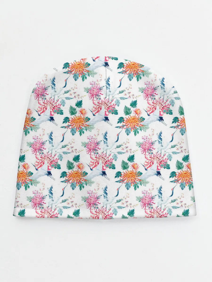 Детская шапка / Журавли и хризантемы