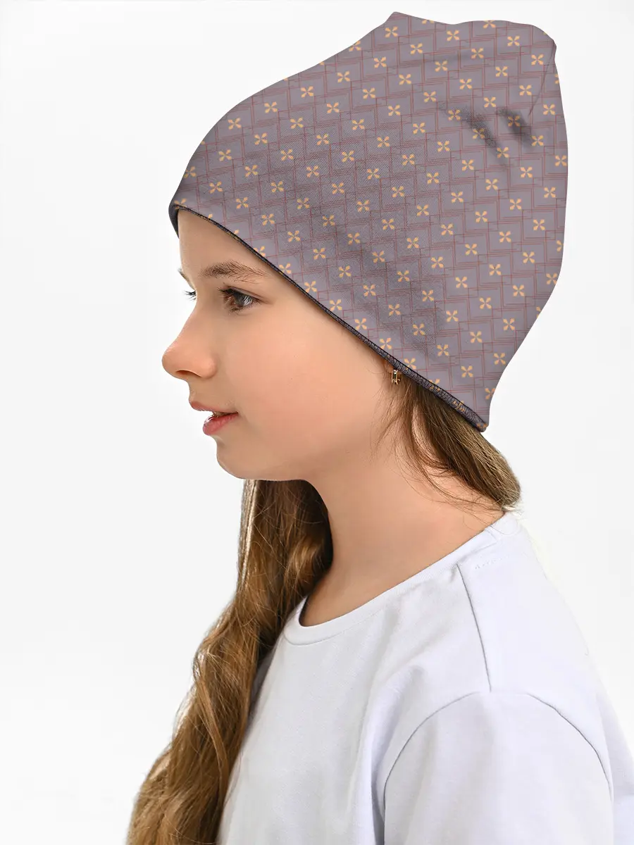 Детская шапка / Тонкие ромбы