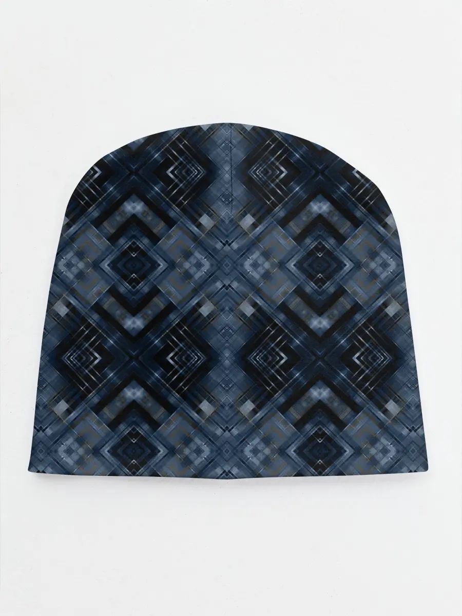 Детская шапка / Темный синий абстрактный узор