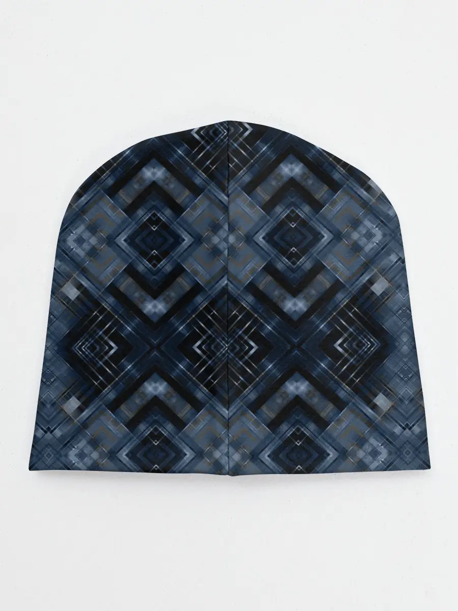 Детская шапка / Темный синий абстрактный узор