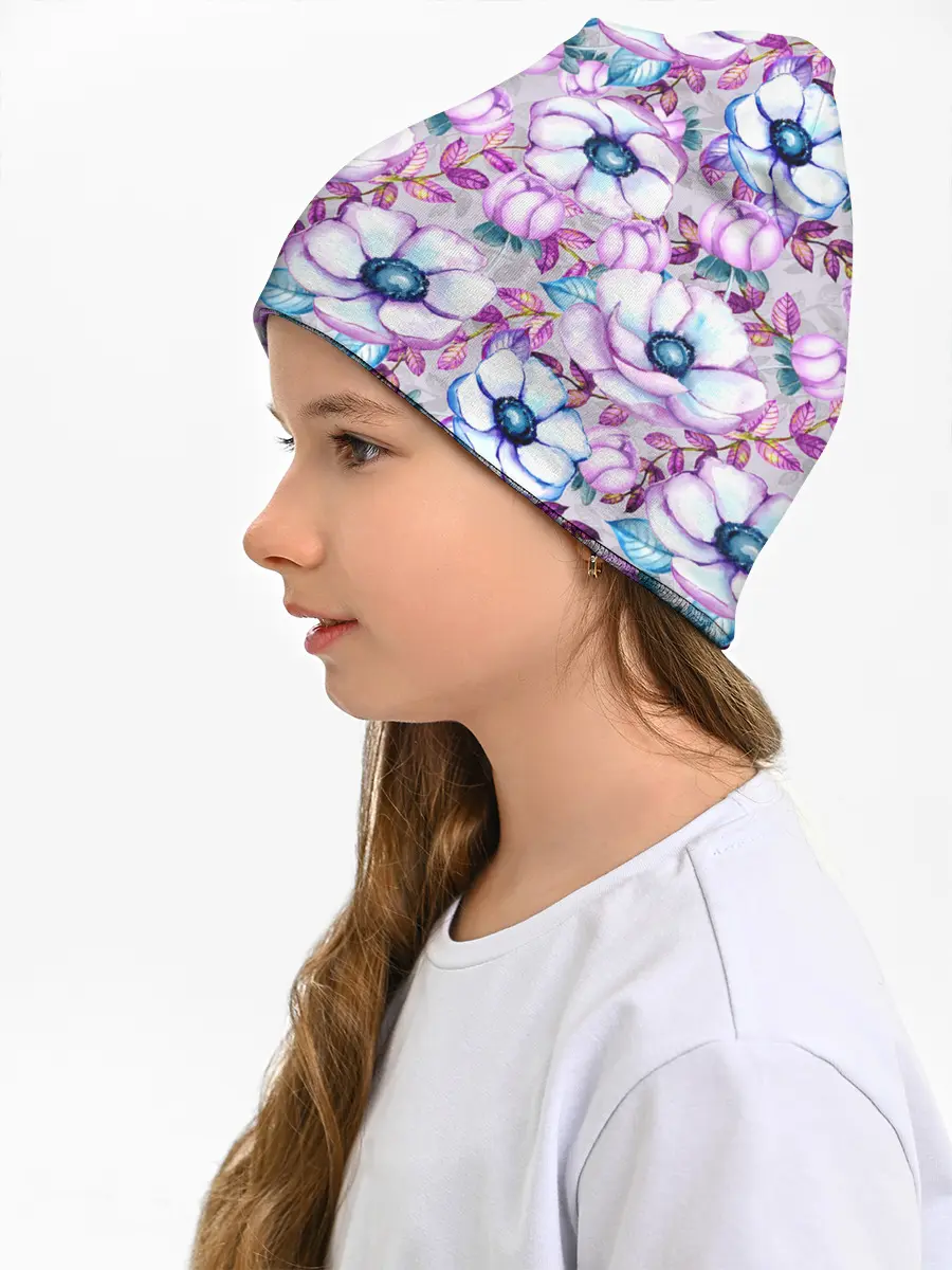 Детская шапка / Анемоны - цветочный ковер